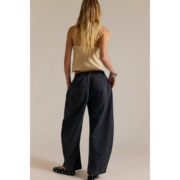 Free People Lex Barrel Pants Trousers Tapered Leg Cotton Pull On M New 282572 - Picture 4 of 9